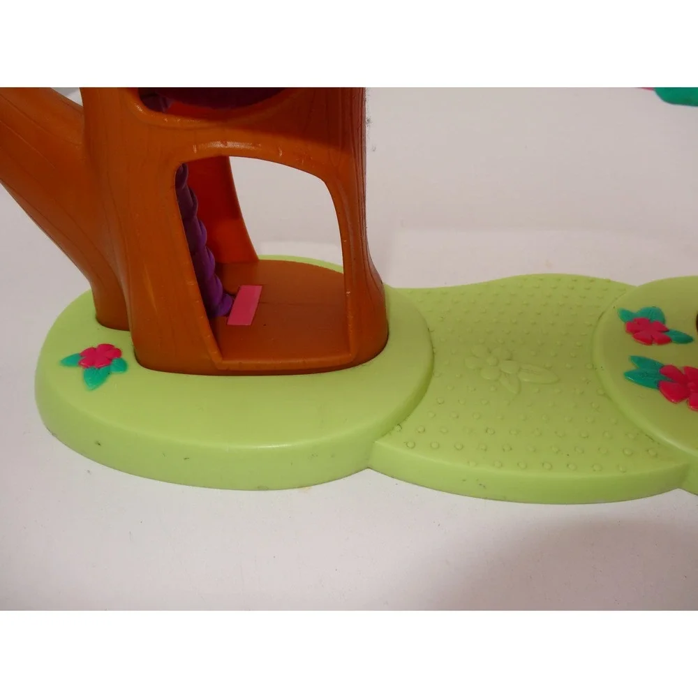 Littlest Pet Shop Treehouse Playset 2007 Hasbro Brown Pink Green Slide